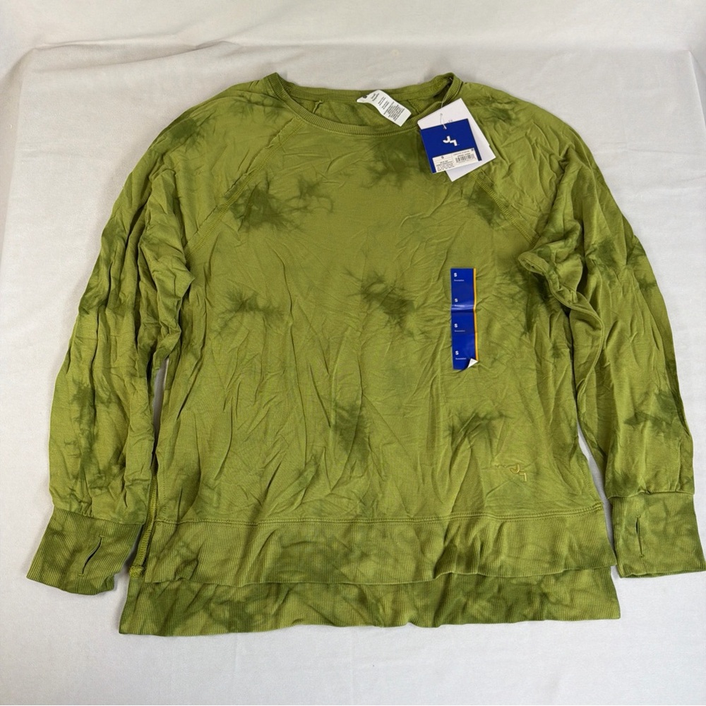 JoyLab‎ Womens Long Sleeve Oversized Green Tie Dye Sweatshirt